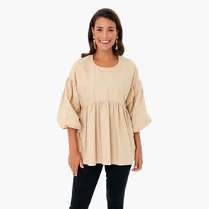 NWT Pomander Place/Tuckernuck Camilla Khaki Blouse